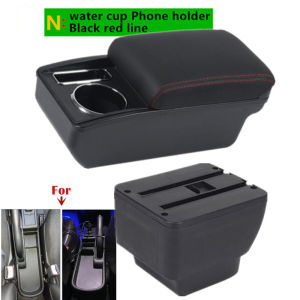 For MAZDA 2 Armrest Box For MAZDA 2 Demio Car Armrest Double-Layer Storage Box Cup Holder Interior Retrofit Accessories