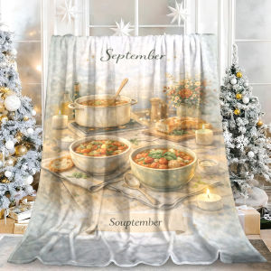 Beast Kingdom | Ivory Ditsy Floral Grid Quick Drying Throw Size Thick Silky Plush Blanket Ideal for Christmas Tree Holiday Party Decoration