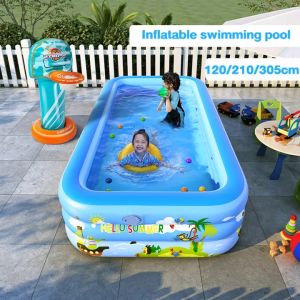 🔥Original + 24 hours delivery✅ 2 Layers 3 Layers 120/150/180/210cm inflatable swimming pool with electric air pump summer outdoor portable foldable swimming pool For Kids childrens family thickening swimming pool for kids sale