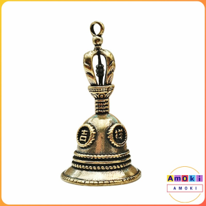 Amoki Brass Bell Handicraft Vajra Bells Pendant Pure Copper Auspicious Copper Key Chain Gift