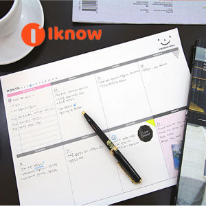 I know 52 Sheets A4 Tearable Desktop Weekly Planner Calendar Notepad for Home School Office