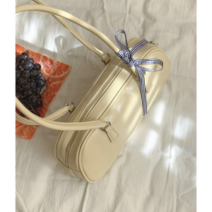 Ballet Style Butterfly Knot Handbag Womens 2024 New Trend Underarm Bag Large Capacity Pillow Bag Soft PU Leather Zipper Closure