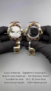 40mm 2824 Watch Case Rose Gold Sapphire for Seiko NH36 NH35 NH34 4R 8215 ETA2824 PT5000 Movement SUB GMT Cases Glide Lock Clasp