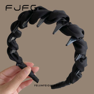 Womens New Simple Versatile Solid Color High Hairline Wrapping Hairband Anti-Dentistry Hair Clip Fashionable Pressed Hair