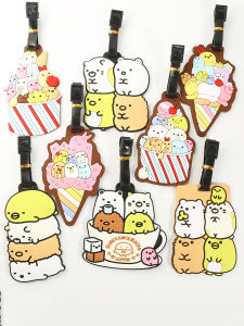 Cartoon Corner Silicone Luggage Tag Travel Bag Label White Bear Penguin Yellow Cat Check-In Board Hanging Ornament Security Anti-Theft
