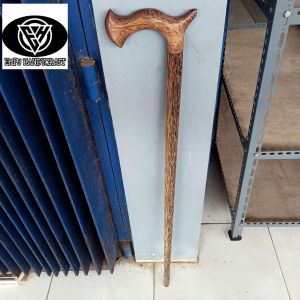 Tongkat jalan kayu liwung macan model cula