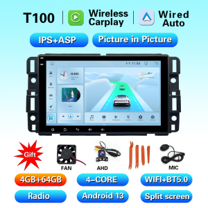 LELV 8inch Android 13 Carplay Android Auto Multimedia Player for Buick Encore Chevrolet GMC 2007-2012 WIFI 4G GPS Radio