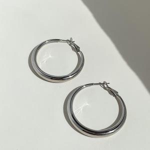 S925 Silver Needle Hip Hop Style Exaggerated Metal Hoop Earrings Womens Fashion Jewelry Hoop Earrings Geometric Pattern