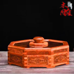 Red Sandalwood Handmade Eight Treasure Fruit Box Snack Plate Simple Modern Glass Dried Fruit Plate Small Craftsmanship Precision