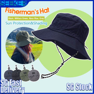 【SG Stock Fast Delivery】Sun Fishing Hat For Women Men Uv Protection Summer Black Spring Waterproof Lightweight And Foldable Bucket Hats