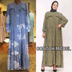 Marie Dress by Dian Pelangi LIMITED EDITION Busana Muslim Baju Maxi Gamis Abaya Kaftan Gaun Outfit Busui Pesta Pernikahan Kondangan Casual Formal Wanita Hijaber Cantik Anggun Modis Modern Elegan Mewah Model Korea Terbaru Motif Batik Hand Made Kekinian