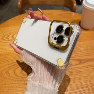 เคสโทรศัพท์แบบครอบเต็มพร้อมขาตั้งโลหะ ดูดซับแม่เหล็ก ป้องกันการตกหล่น 4 ทิศทาง ป้องกันการตกหล่น ดีไซน์เรียบง่าย สำหรับ Apple iPhone 16 pro Max