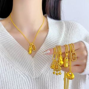 Weixue Xiangpi Xiu Jiaowang Puttong Necklace Womens New Chinese Style Lucky Attraction Wealthy High-End Sweater Chain Accessory
