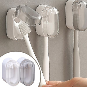 5Pcs Wall-mounted Toothbrush Holder Bathroom Dust-proof Punch-free Toothbrush Storage Rack Hanging Storage Household Toothpaste Holder