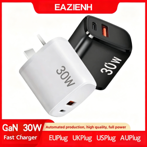 30W GaN PD3.0 QC3.0 Fast Charger USB C Charger for iPhone 17 16 15 14 13 12 Pro Max Plus iPad Samsung Galaxy Tablet