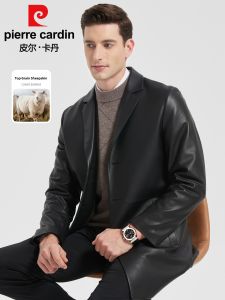 Pierre Cardin | Áo Khoác Trench Coat Da Cừu Nam Dài Trung Bình