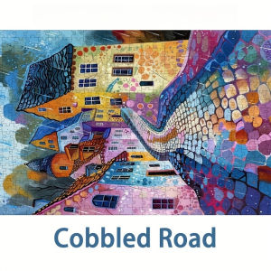 500/1000/1200/2000PCS Jigsaw Puzzle Peaceful Cobble Road Village Scene For Adults Ideal For Stress Relief And Relaxation