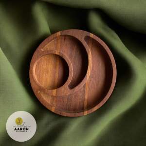 ถาดไม้ทรงกลม รุ่น Whirl – Premium Round Wooden Tray | 8-inch Handmade from Solid Wood | งานไม้แท้ แฮนด์เมด พรีเมียม