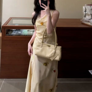 Homecore | Unique Yellow Floral Long Dress Summer