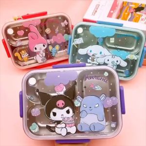 Kotak Bekal Makan Lunchbox Karakter Cinnamoroll Melody Kuromi Stainless 304