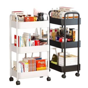 LIKHA Trolley Cart Moving Storage Shelf 3/4/5 Layer Cabinet Bedroom Bathroom Storage Trolley with Wheel