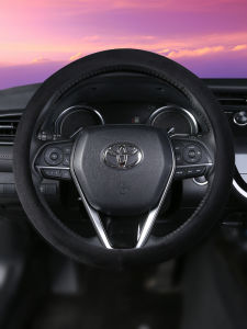 Warm Short Plush Car Steering Wheel Cover for Toyota Land Cruiser 2025 Model Winter Protection Durable Rubber Inner Layer