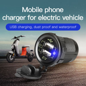 USB รถยนต์ไฟฟ้ากันน้ำ DC 36V ถึง108V เต้าเสียบปลั๊กไฟชาร์จ 2ช่อง 48V/60V/72V/100V