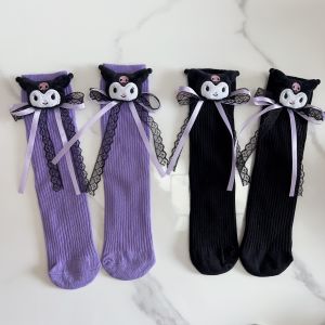 Tất Cổ Giữa in Hình Bướm Cho Bé Gái Mùa Thu Đông Cotton Pha Trộn Bằng Lụa Nylon Thiết Kế Co Giãn Thoải Mái