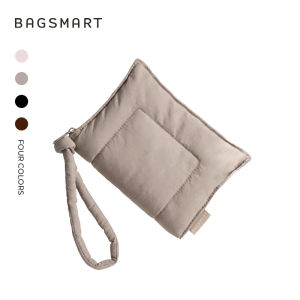 BAGSMART Stylish Coin Wallet Purse Waterproof Coin Clip Lightweight Wristlet Card Holder with Zipper & Id Window