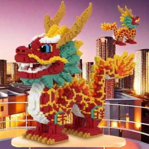 11267 Piece Auspicious Dragon Building Block Set - Educational 3D Puzzle Suitable for Hands-On Learning Perfect Holiday Gift