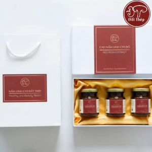 Trà Cao Nấm Linh Chi đỏ Đất Thép nguyên chất [Hũ 75g hoặc Hộp quà 3 hũ 75g x 3] - Giải độc gan - Ổn định đường huyết - Hàng chính hãng