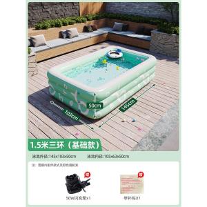 Large Outdoor Inflatable Swimming Pool Set for Babies And Children with Slide Water Pool Baby Playing Pool Blue Little Fish