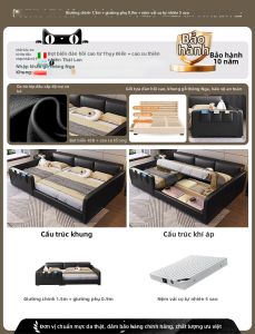HONGSHENG | Giường Da Cho Bé và Người Lớn Thiết Kế Mới Không Gây Phiền Ráo