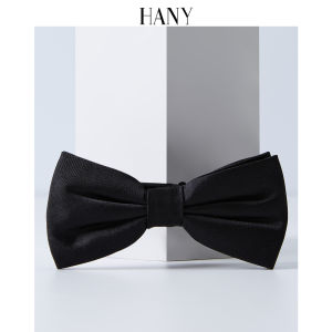 Black Satin Butterfly Knot Tie Mens Wedding Shirt Groomsmen Necktie Formal Suit HANY HanNi Brand Summer New Style