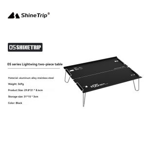 Shinetrip | ShineTrip Lightweight Outdoor Folding Table Aluminum Alloy Two Piece Detachable Tea Table Portable Barbecue Coffee Table