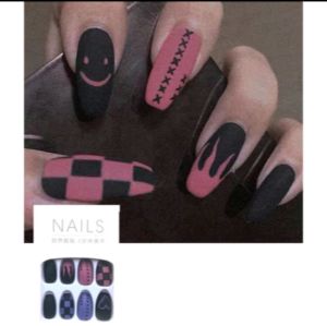 3D Manikur Kuku Tangan / 24 Pcs Kuku Tangan Plus Lem / Nail Art Kuku Palsu Cantik