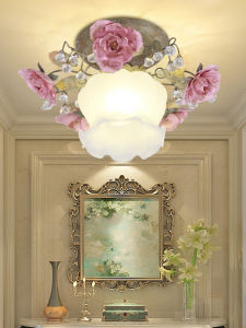 MEIYUAN | Korean Style Rose Iron & Crystal Floral Ceiling Light