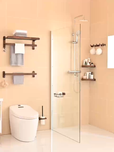 Hanging Bathroom rack organizer Storage Rack Towel Rack  Wooden bathroom organizer rack hanger shelf