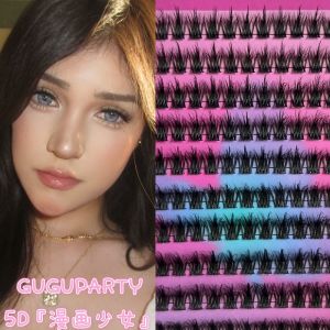 GUGUPARTY Manga Girl False Eyelashes 5D Thick Curling Plush Single Cluster Eyelash Extension High Capacity Plastic Cotton Thread