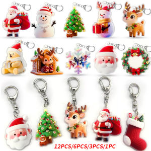 12 pieces 6 pieces 3 pieces 1 piece - Christmas keychain pendant backpack pendant - small gifts suitable for Christmas
