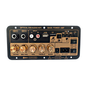 Papan Amplifier D50 dengan Audio Optik Bluetooth AMP USB Radio FM Radio TF Player Subwoofer Audio