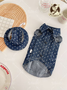 Cool Cat Pattern Cotton Sun Hat Set for Cats Spring Summer No Hair Cotton Casual Plaid Soft Denim Jacket Cat Fashion Outerwear