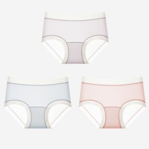 Tea Flower Design Ice Silk Thin Comfortable Seamless Briefs