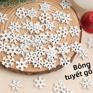 50/100 Viên Bông Tuyết Bằng Gỗ Giáng Sinh Tự Làm Đồ Trang Trí Nhà Trang Trí Phòng Thủ Công Dự Án Cây Trang Trí Thân Thiện Với Môi Trường Lễ Hội Phụ Kiện