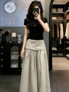 SENWA | Bộ Đồ Hè Mới Màu Đen Cho Phụ Nữ 2 Món