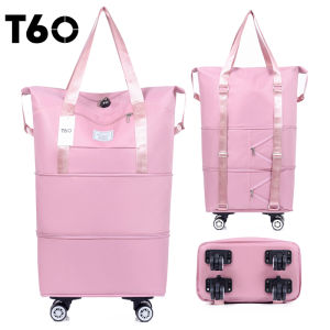 Túi Đựng Đồ Di Động Dung Tích Lớn Túi Du Lịch Hai Lớp Có Thể Tháo Rời Có Bánh Xe Đa Năng Túi Du Lịch Cho Học Sinh Túi Đeo Vai Đôi