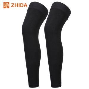 Zhidha Thin Leg Compression Socks with Knee Protection for Cycling And Running Anti-slip Full Leg Pressure Protector Socks