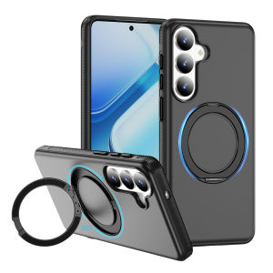 Non-Slip Armor Rotating Folding Magnetic Stand Phone Case For Samsung S25 Ultra S26 Plus Shockproof Stand Holder Cover Fundas