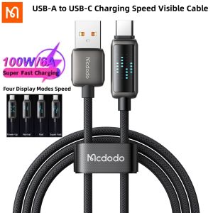Mcdodo USB-A to USB-C 6A 100W Charging Speed Visible Cable Super fast charging For Huawei Mate 60 Pro 88W Honor 70 Pro 100W HUAWEI Pura 70 Ultra 100W Supports Samsung AFC OPPO VOOCQC4.0/3.0/2.0