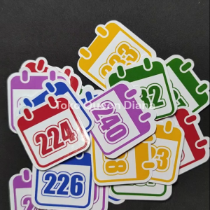 Stiker Angka Motif Kalender Isi 20 Pcs: Pilihan Warna & Angka Super Cute